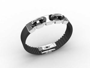 China Top Quality Europe Fashion Stainless Steel Genuine Leather Silicone Bangle Bracelet ADB130 wholesale