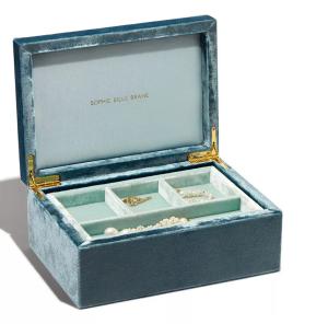 China Velvet Jewelry Packaging Box Wooden Luxury Jewelry Trinket Box BSCI wholesale