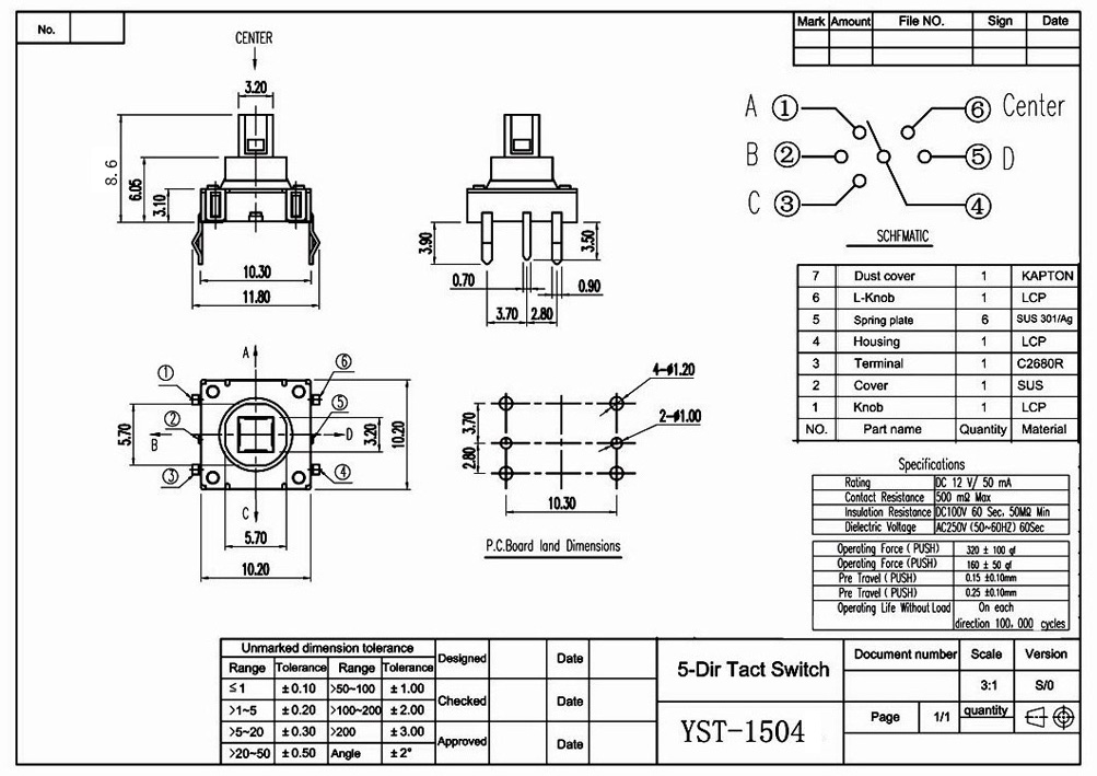 Five-direction Switch YST-1504