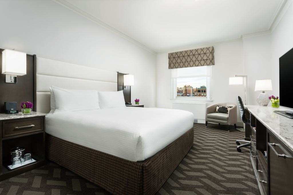 Hotel Room Standard Large Bedroom Leather Padded Headboard Bed and Big TV Cabinets with Lounge Sofa set by Black Walnut