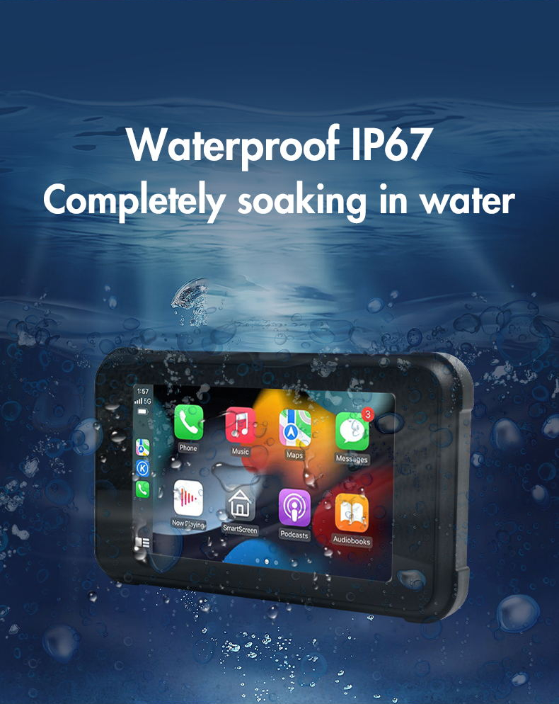 5 inch IPS Screen Waterproof Wireless Carplay Motorbike GPS Navigation Multimedia Player for motocycle