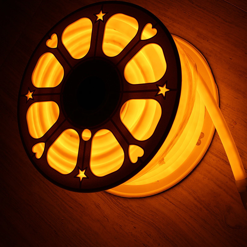 DC12V slim round PVC tube neon light 16mm 360 degree orange led neon flex SMD2835