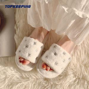 China 1D0012 Bulk Woman Fluffy Fur Slide Slipper With Strap For Lady wholesale