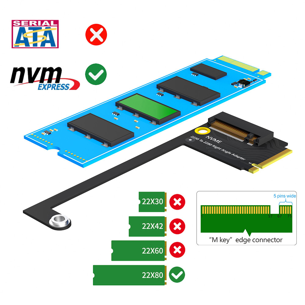 NVME M-Key M.2 PCIE 4.0 Adapter 2230 to 2280 SSD Hard Drive Expansion Board