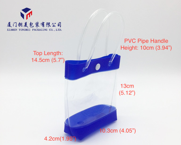 Embossed Blue Soft PVC Bags Super Clear Premium PVC Materials Fashion Style