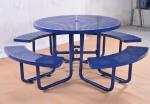 Mild Steel Metal Outdoor Table Benches With Flanged Surface Mounted Type OEM