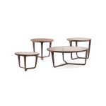 Black Contemporary Small Round Wood Coffee Table Tempered Glass Top