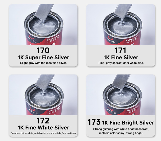 Mixed Blue Shining Silver Metallic Automotive Paint Heat Resistant Silver Pigment Acrylic Lacquer Spray Paint 8