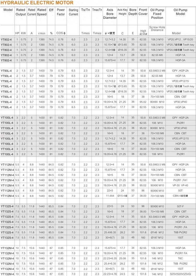 hydraulic electric motor hollow shaft electric motor