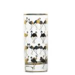 Golden Flamingo Printed Crystal Highball Glasses For Restaurant