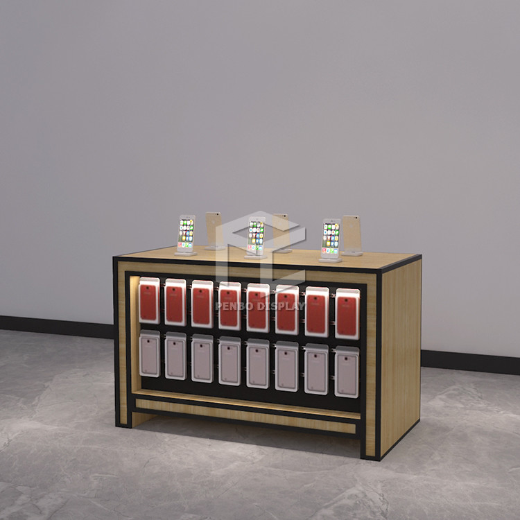 ODM Polishing Mobile Phone Display Showcase Phone Shop Design 16mm Thick MDF