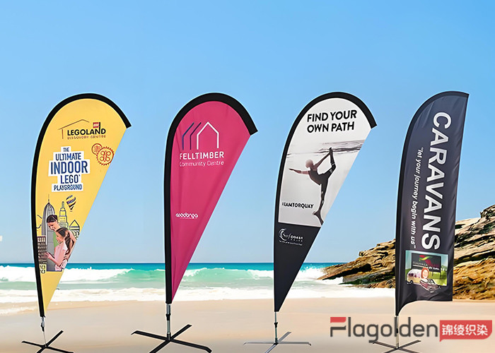 Single Side Screen Printed Custom Beach Flags 100% Polyester