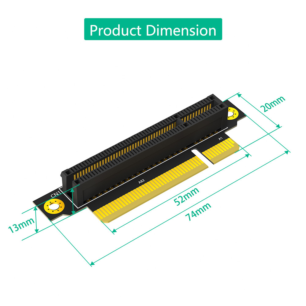 Reverse 90 Degree PCI-E 3.0 8X Slot To PCIe X8 Adapter Riser Card For 1U Server Case