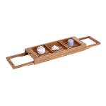 expandable bamboo bathtub caddy tray