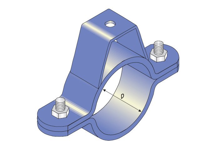 Zinc Plated Strut Pipe Clamps HDG Medium Duty Yoke Clamps Carbon Steel