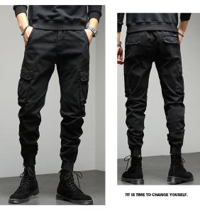 China 2023 Customize Casual Jogger 100% Cotton Twill Workout Hiking Men′s Sweatpants Relaxed Fit Straight Camouflage Cargo Pants wholesale
