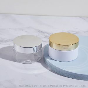 China White Clear Cylinder 3.38OZ 100ml Plastic Cosmetic Jars wholesale