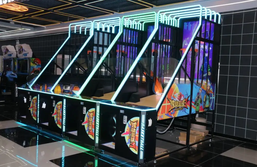 Coin Operated Luxury Street Arcade Basketball Hoop Machine With 55LCD Big Screen