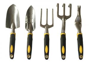 China 5 Piece Set Garden Hand Tools Aluminum Construction With Rubber Grip Handle wholesale