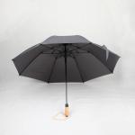 Lightweight Folding Umbrella Wood Handle , Promotional Folding Rain Umbrellas