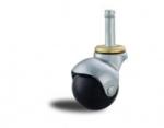 2" stem ball caster black rubber caster brake, 2" ball caster, chrome plated