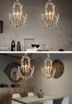 White rustic wrought iron chandelier (WH-CI-48)