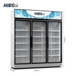 R290 Beverage Drink Cooler Supermarket Bar 3 Glass Door Beer Display Chiller