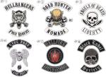 Heat Press 3D Metallic Motorcycle Club Patch Polyester Embroidered Biker Patches