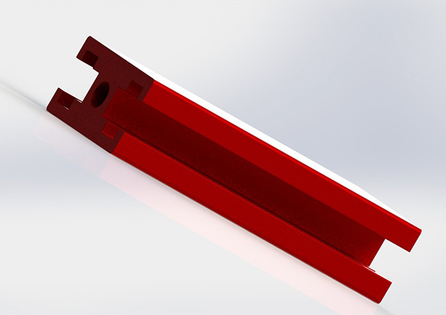 Red Color Painted 20 * 40 T Slot Channel Aluminum Small Size Assembly Parts