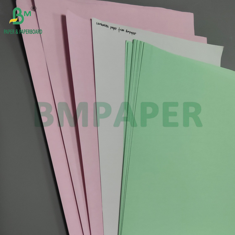 75gsm White Pink Carbonless NCR Paper For Waybill 8.5'' x 14'' Black Image