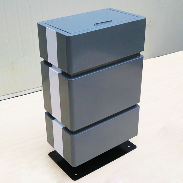 2020 New Design Outdoor Galvanized Steel Rectangular Trash Can Powder Coated Waste Bin