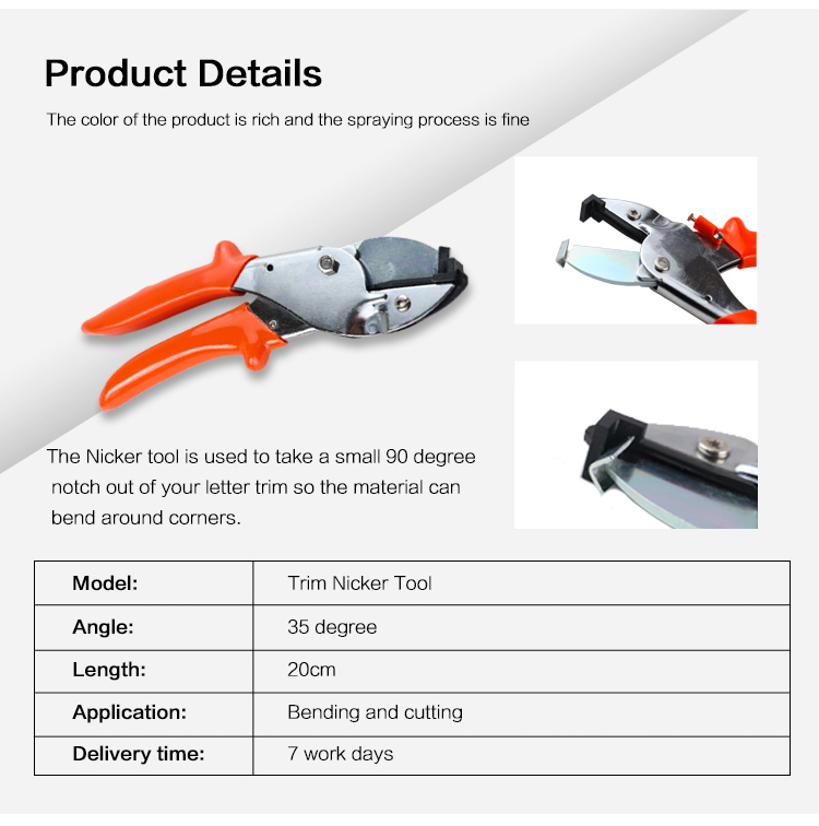 Ergonomic Plastic 3/4 Inch Trim Cap Notcher Nicker Tool bender