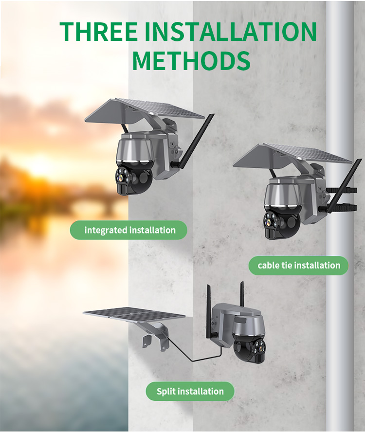 PTZ Wireless Outdoor Solar Panel Battery Security Camera Wifi Night Vision Waterproof
