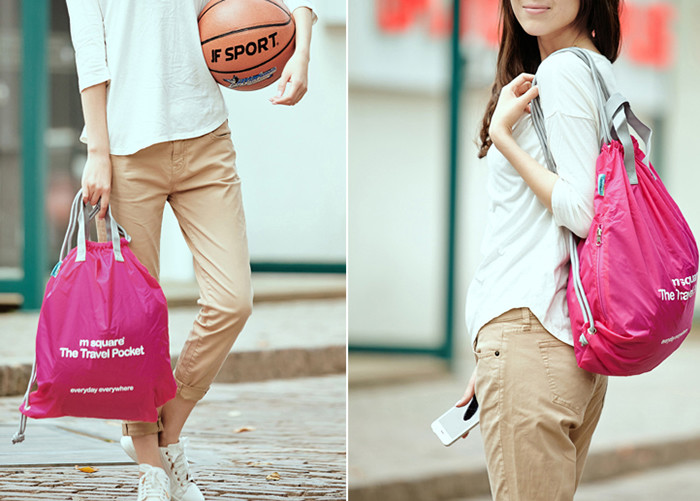Promotional Printed New Style Folding Drawstring Gym Sports Backpacks