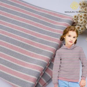 China 100 Cotton French Terry Fabric 320g 21S Stripe Double Yarn Material wholesale