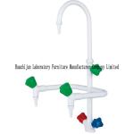 Flexible Gooseneck Lab Sink Faucets Panel Mounted Detachable Brass Serrated