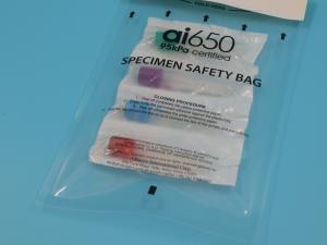 China 450ml 95kpa Medical Biohazard Bags Lab 95kpa Specimen Transport Bag With Pocket wholesale