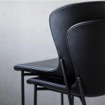 La Pipe Velvet Black Dining Chairs / Steel Metal Frame Dining Room Chairs
