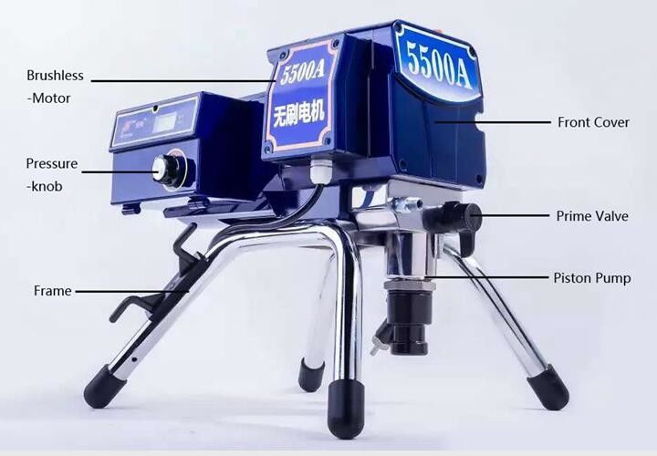 Piston Pump Residential Paint Sprayer Dark Blue For Latex Paint