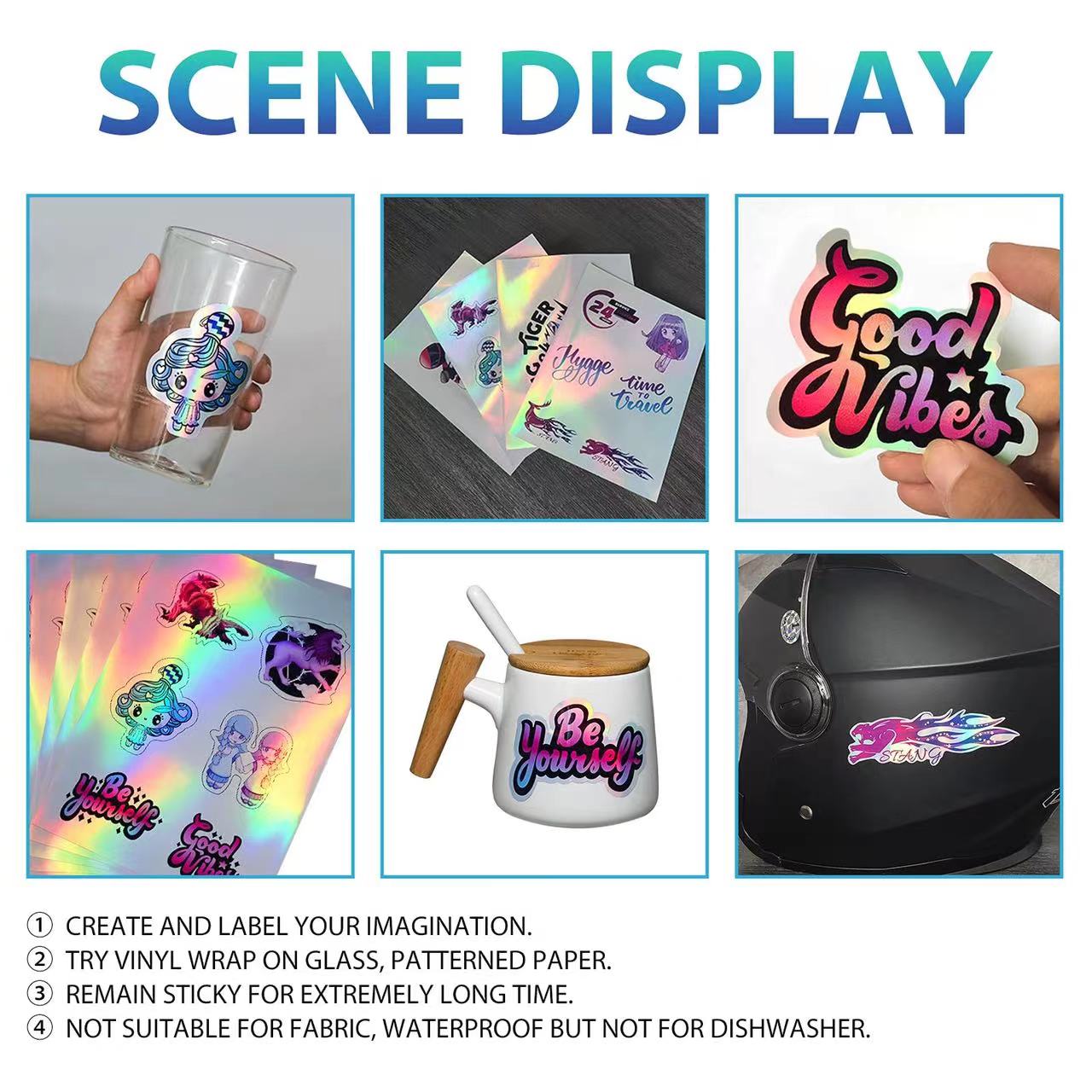 Inkjet Printable Waterproof Holographic Hologram Sticker Paper For Self Adhesive Industrial