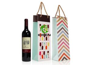 China Long Custom Print Paper Handle Shopping Bags For Christmas Wine Bottle Packaging wholesale