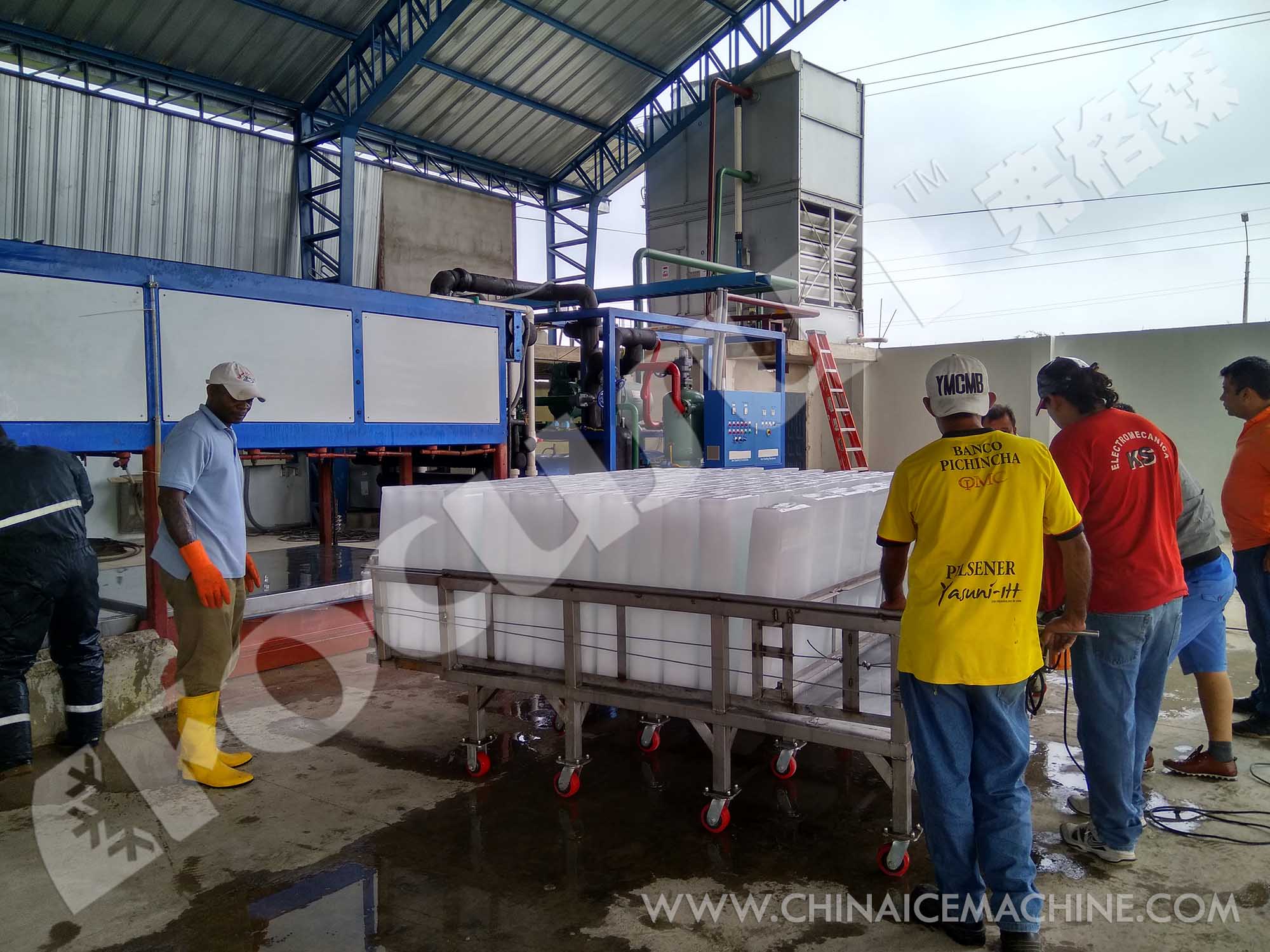 220v-440v Industrial Flake Ice Compactor for Huge Ice Bars 25 Kilos in Africa Fisheries