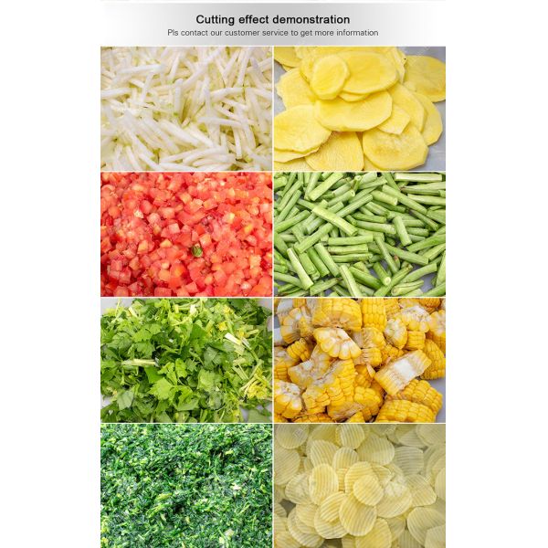 2.25kw 1000kg/hMulti-function vegetable cutter Double head vegetable cutter cabbage, potato, onion, ginger and garlic