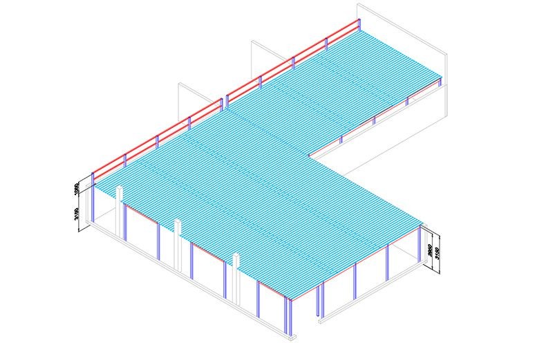 7000kg Mezzanine Steel Structure Rack Logistics Mezzanine Floor Platform