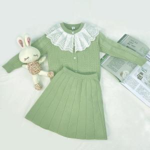 China New Spring Fall Girl's Dress Sweater Suit For Little Girl Kids Children's Clothing Knitwear Top Skirt Two piece sweater dress wholesale