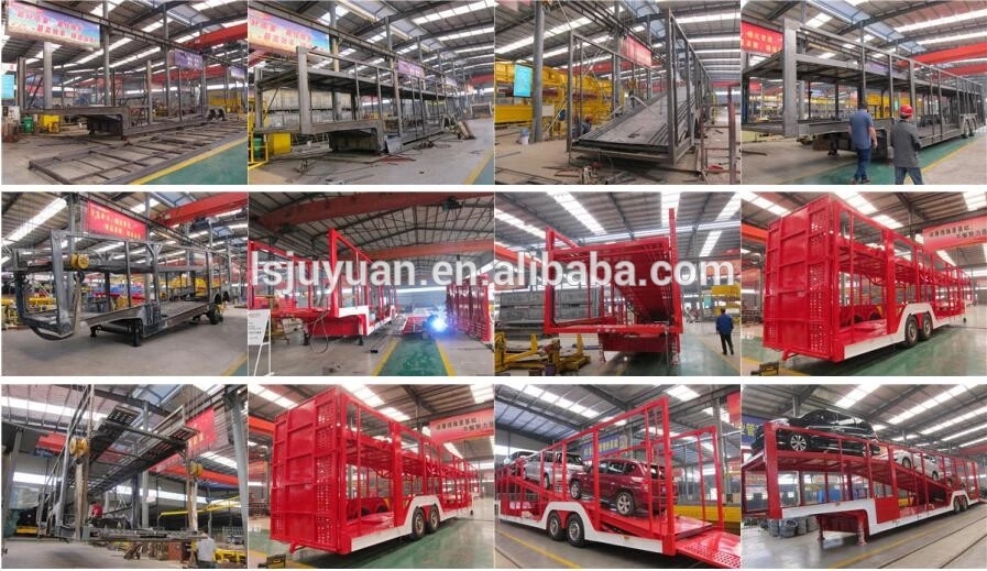 10pcs Leaf Spring Semi-Trailer for Car Carrier Double Deck Hydraulic Lifting SUV JEEP Transport