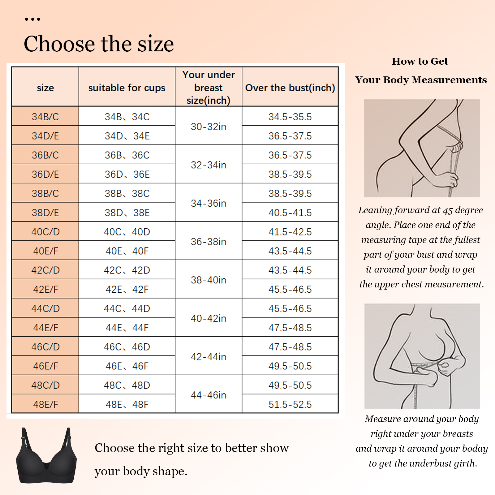 Hexin Back Fat Bra for Women Invisible Push Up Deep Cup Incorporated Bra Shapewear