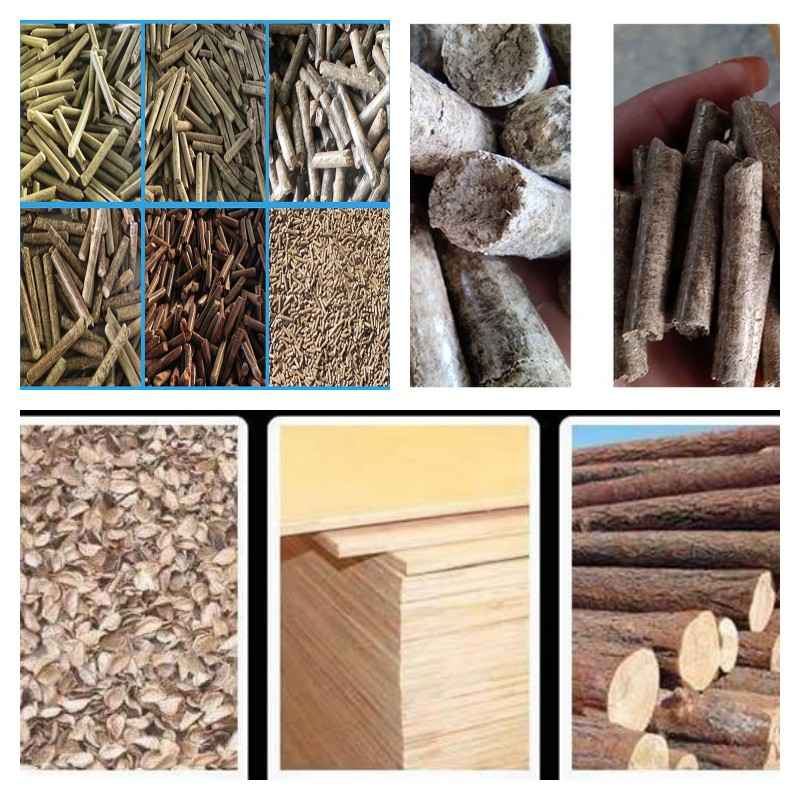 6-12mm Wood Chip Pellet Machine 1-2tph Waste Wood Pellet Machine High Density
