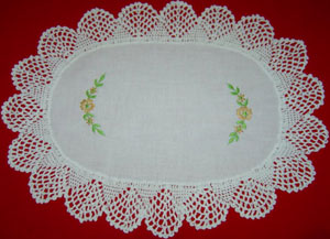christmas tablecloths cotton and linen, Tablemat, Corcheted Lace Table linen, Tablecloth