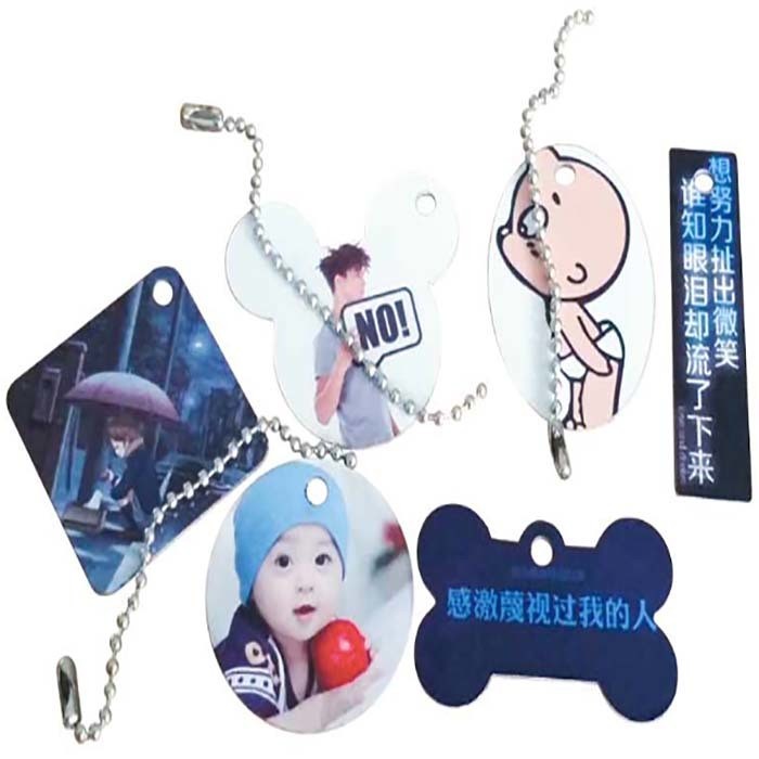Personalized Double Sided Sublimation Blank Aluminum Dog Tag DIY Custom Sublimation Pet Blanks